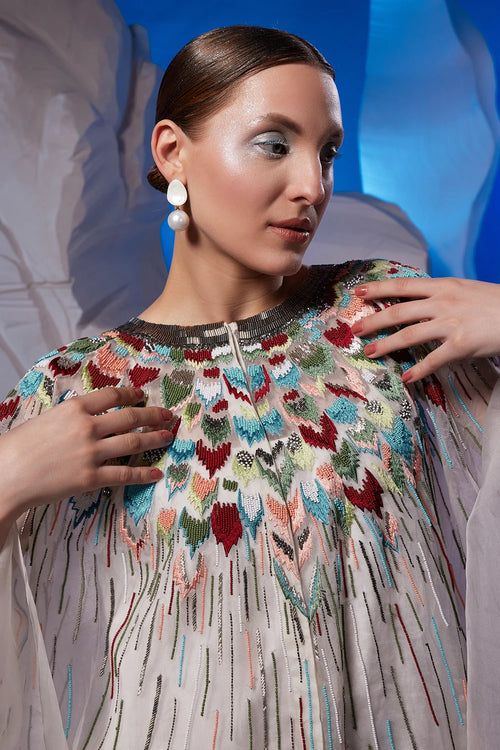 Ivory Organza Kaftan