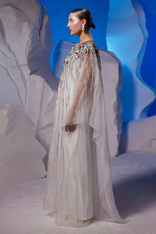 Ivory Organza Kaftan