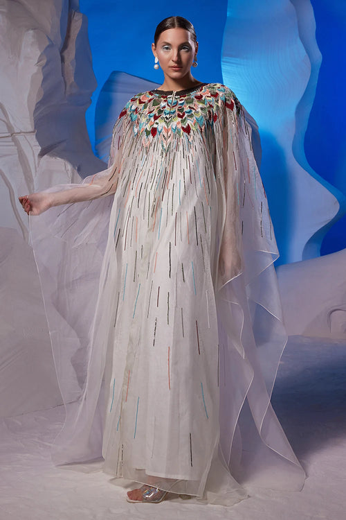 Ivory Organza Kaftan