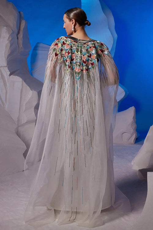 Ivory Organza Kaftan
