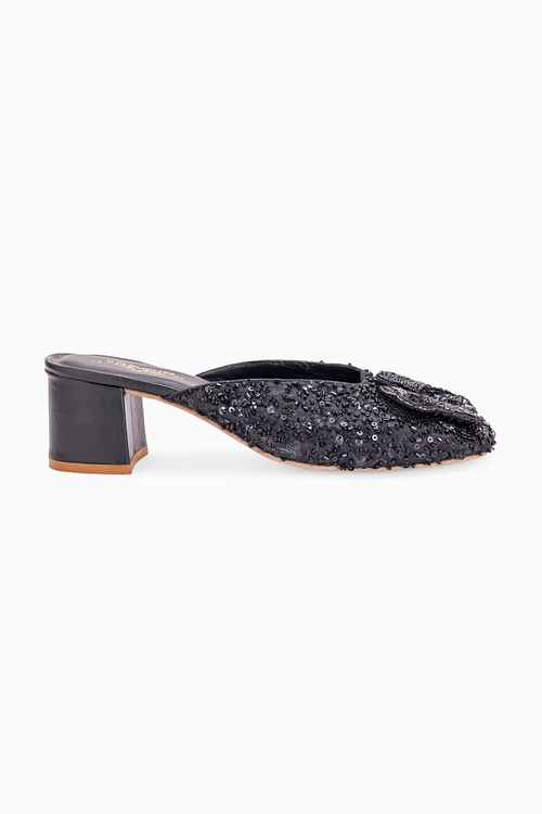 Indrani Black Mules