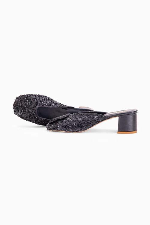 Indrani Black Mules