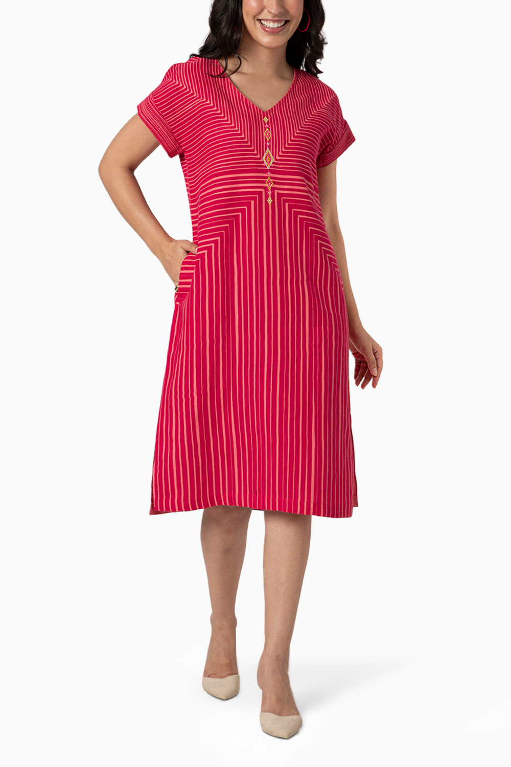 Hot pink intersection dress