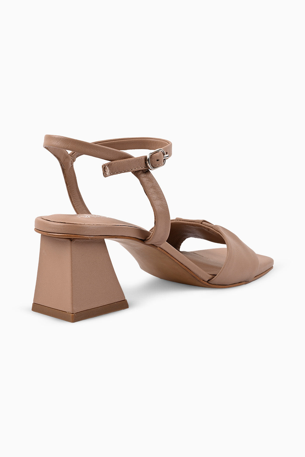 Isa Beige Flared Heel Sandals