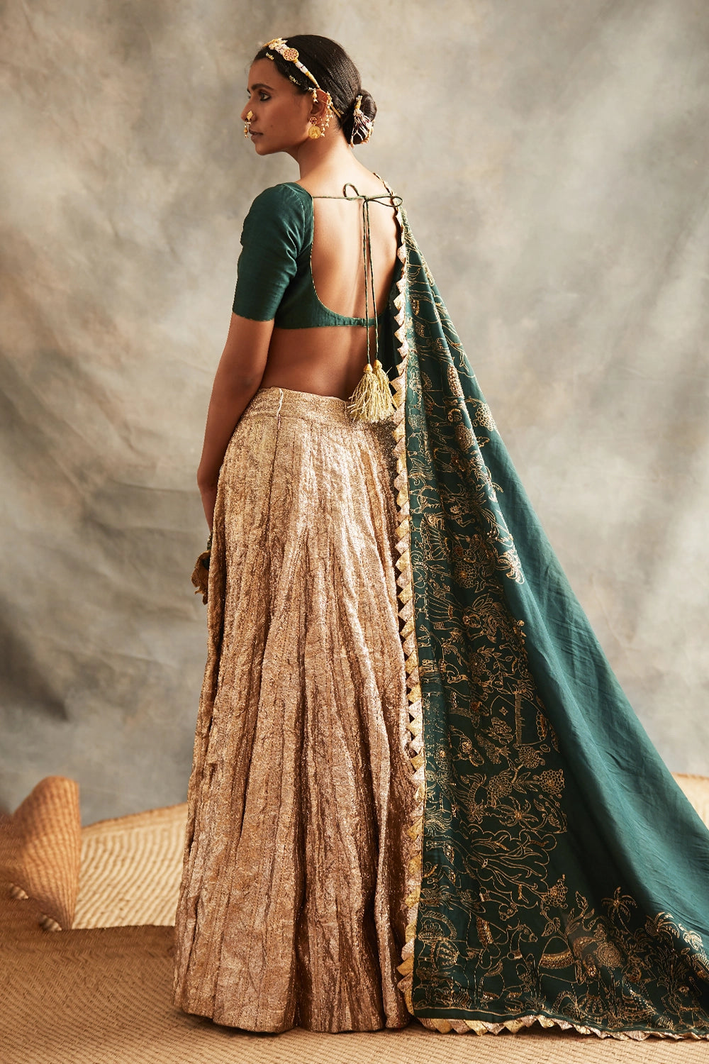 Panna Chandi Lehenga Set