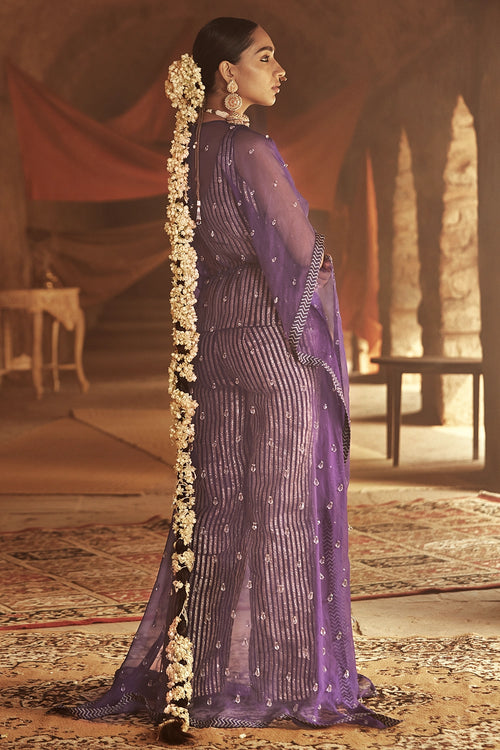 Purple Silk Tirth Organza Kaftan Set