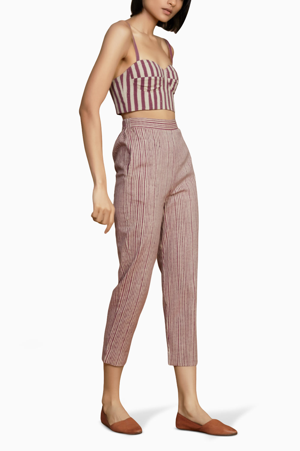 Ivory with Mauve Striped Co-ord Set