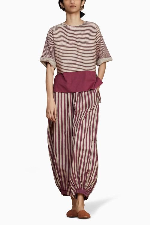 Ivory with Mauve Striped CB Ekin Co-ord Set