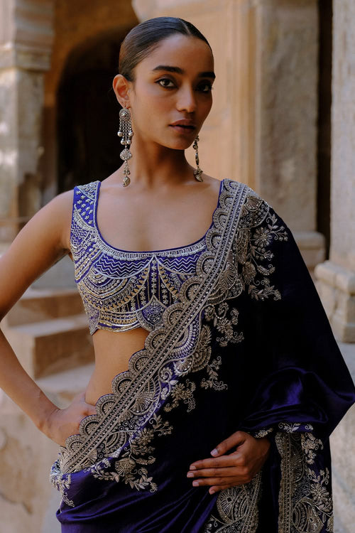 Purple Saree Set