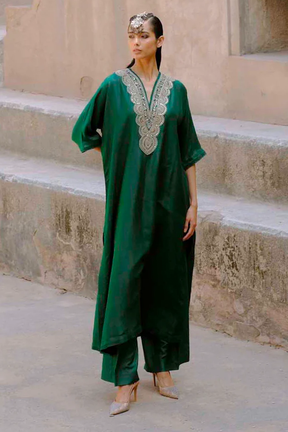 Emerald Green Kaftan Set