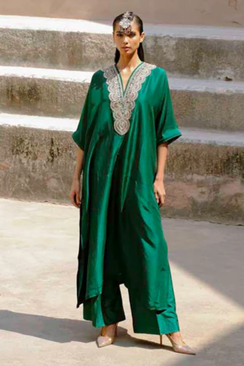 Emerald Green Kaftan Set
