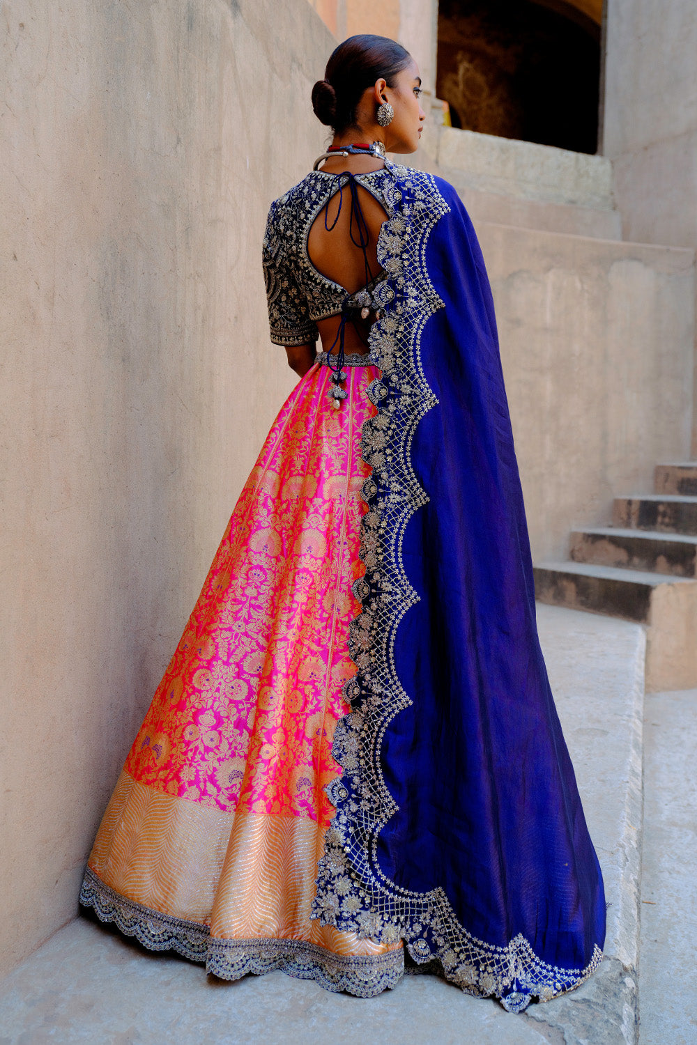 Pink and Purple Lehenga Set