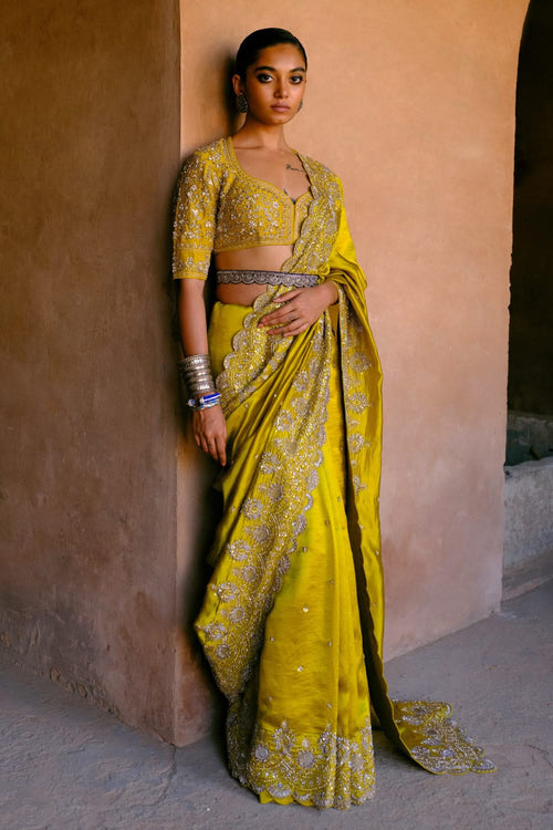 Mustard Saree Set