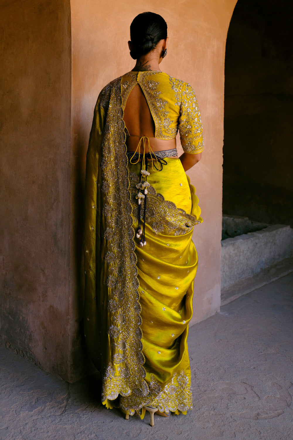 Mustard Saree Set