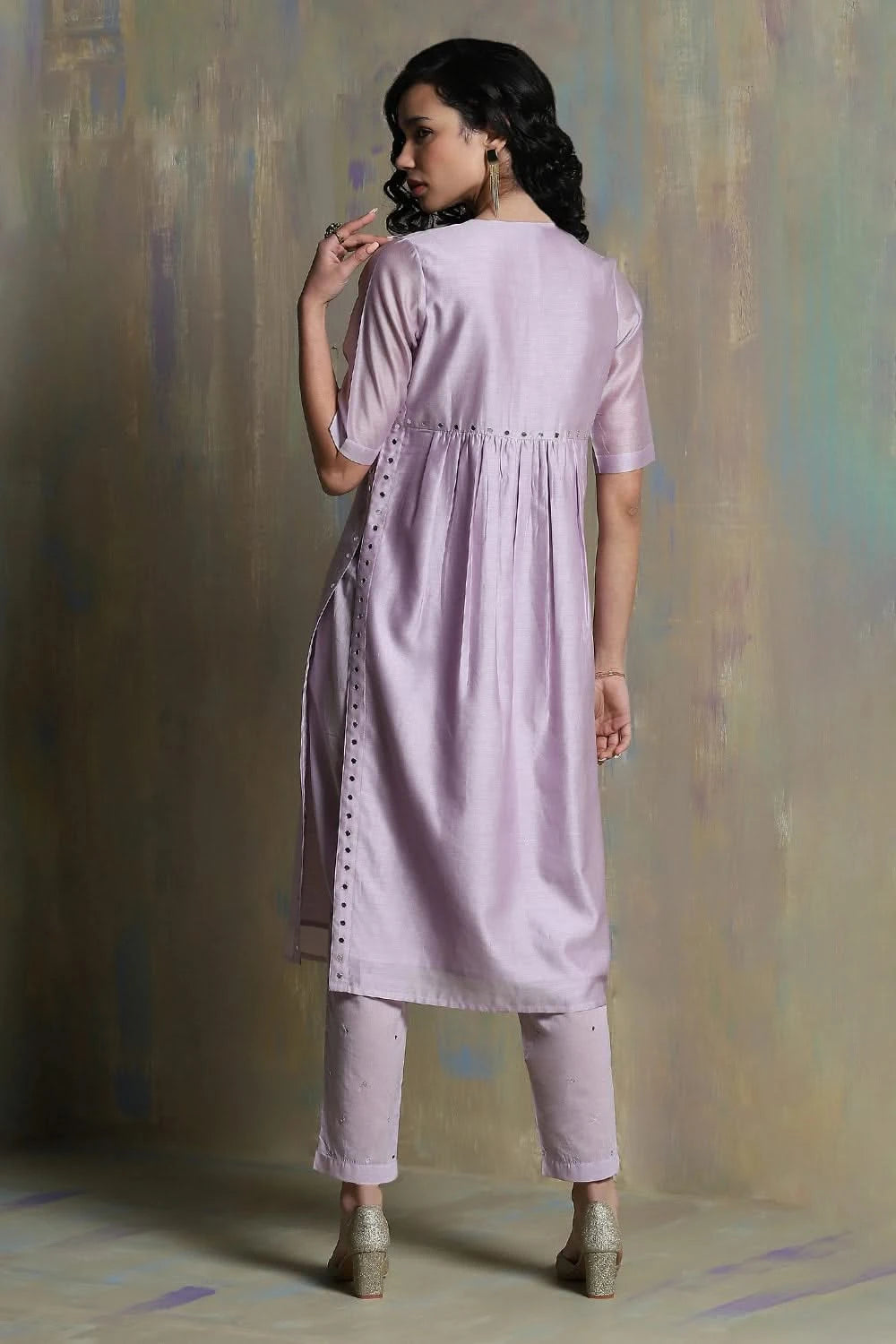 Lilac High Slit Kurta Set