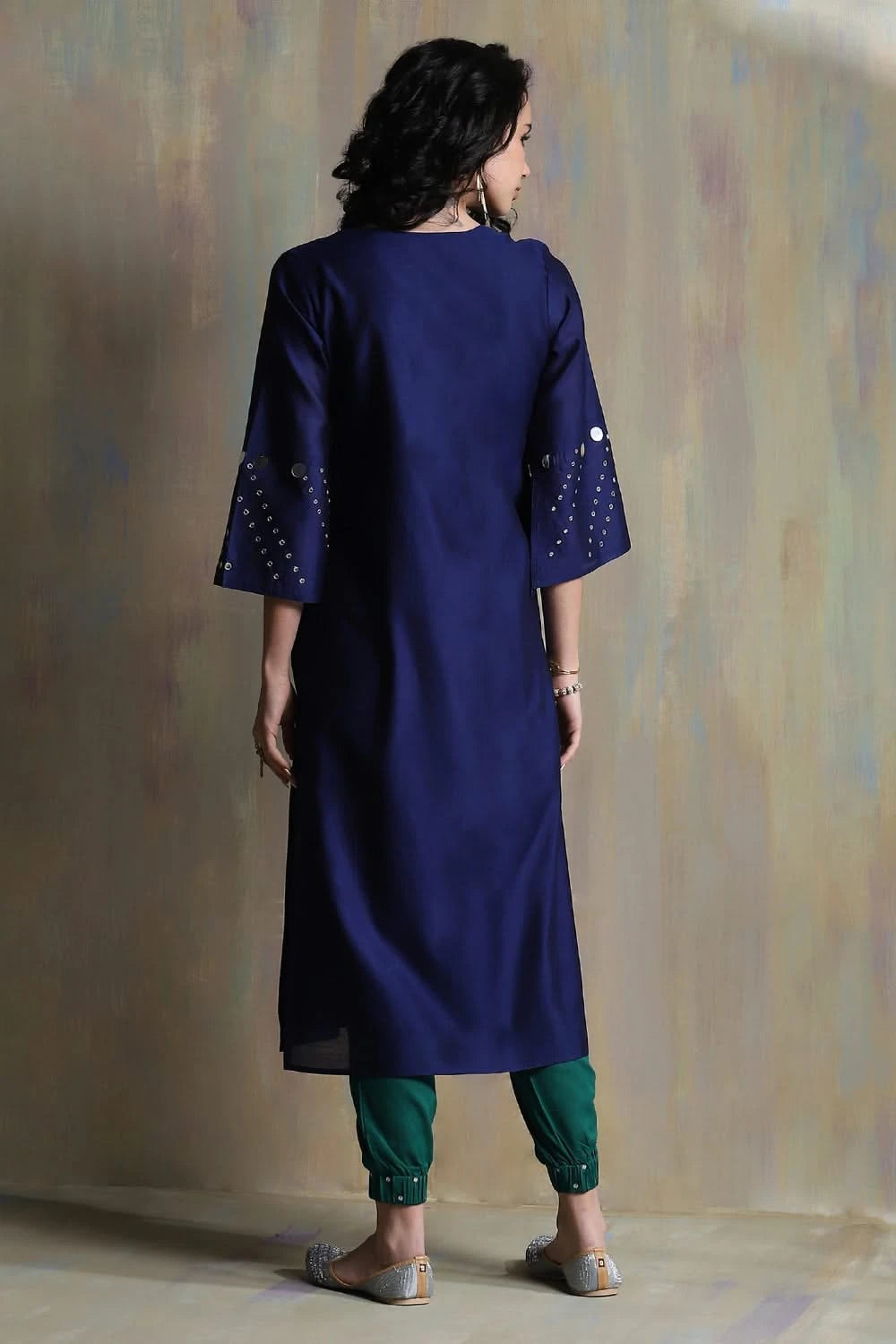 Sapphire blue Chanderi Kurta Set