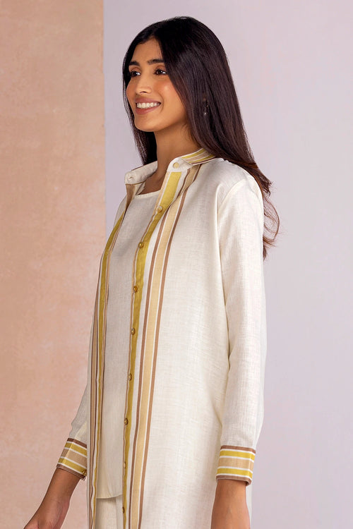 Stripe Drama  Citrus Dust Jacket With B-Shell