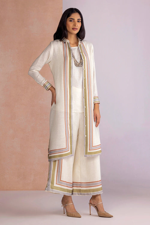 Stripe Drama  Earth Jacket With B-Shell