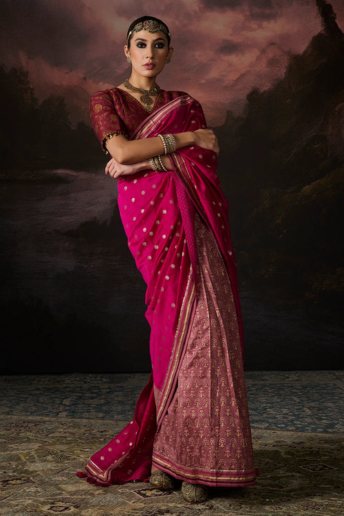 Jasmine Mauve And Rani Pink Sari