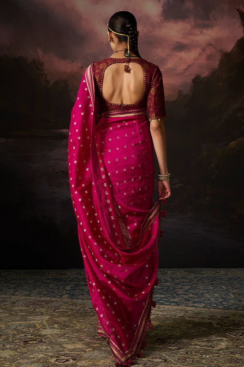 Jasmine Mauve And Rani Pink Sari