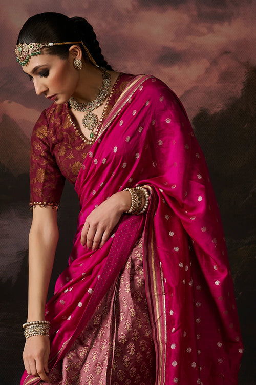 Jasmine Mauve And Rani Pink Sari