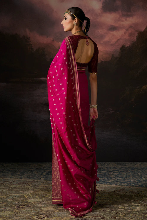 Jasmine Maroon Pink Sari Set