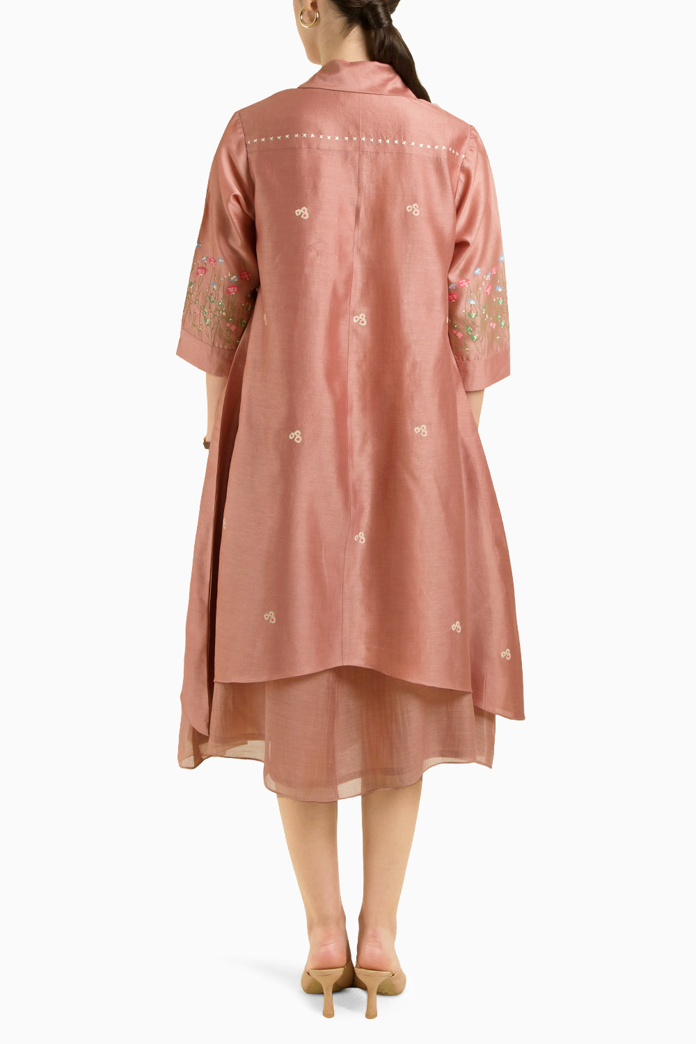 Almond Through On Jacket with Plain Dress