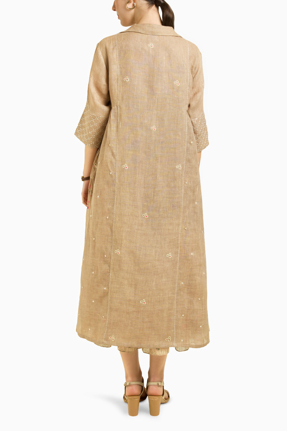 Linen Jacket with Emboiderered Tier Dress