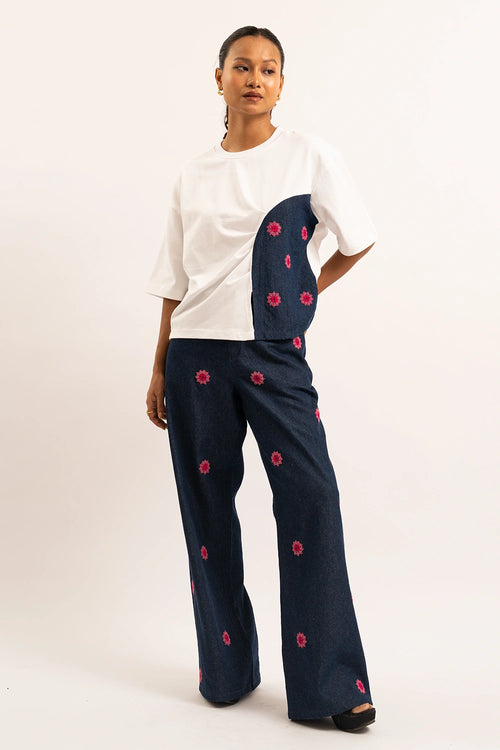 Indie Denim T-shirt And Pants Set