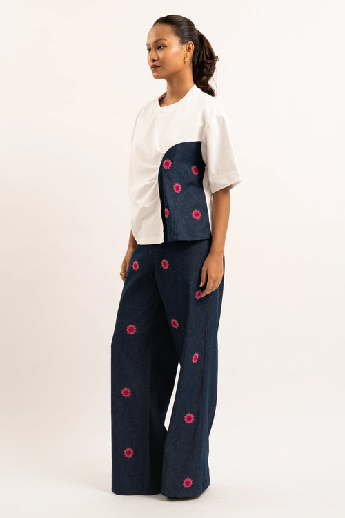 Indie Denim T-shirt And Pants Set