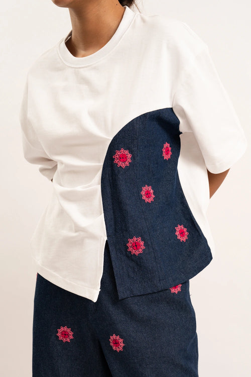 Indie Denim T-shirt And Pants Set
