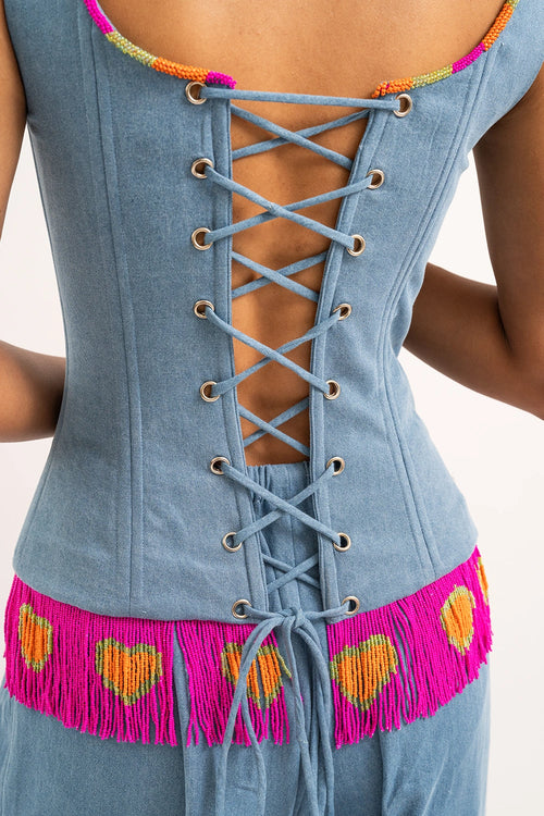 Tassel Love Stpry Corset And Pants Set