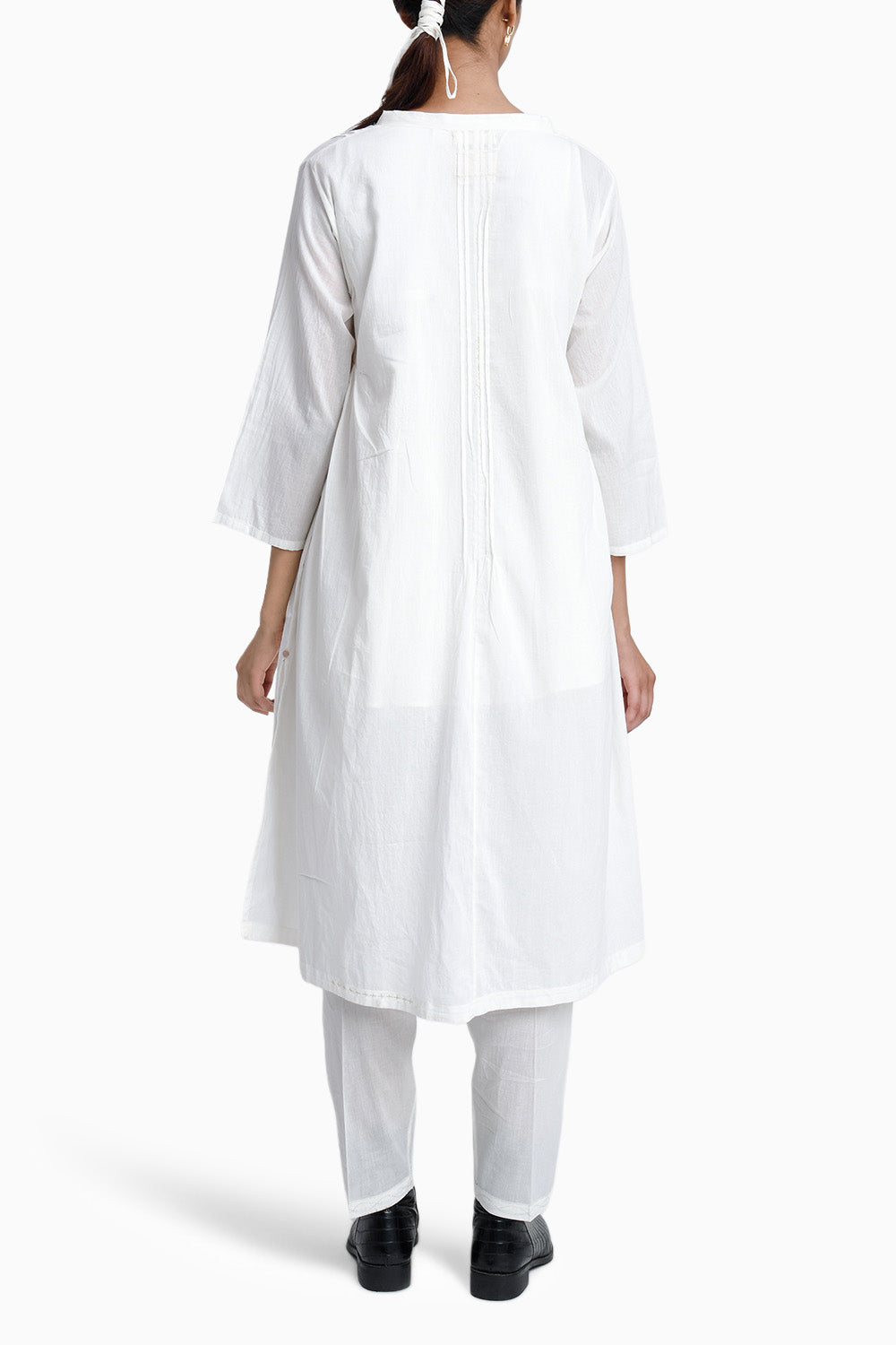 Moon White Top Pant Robe Set