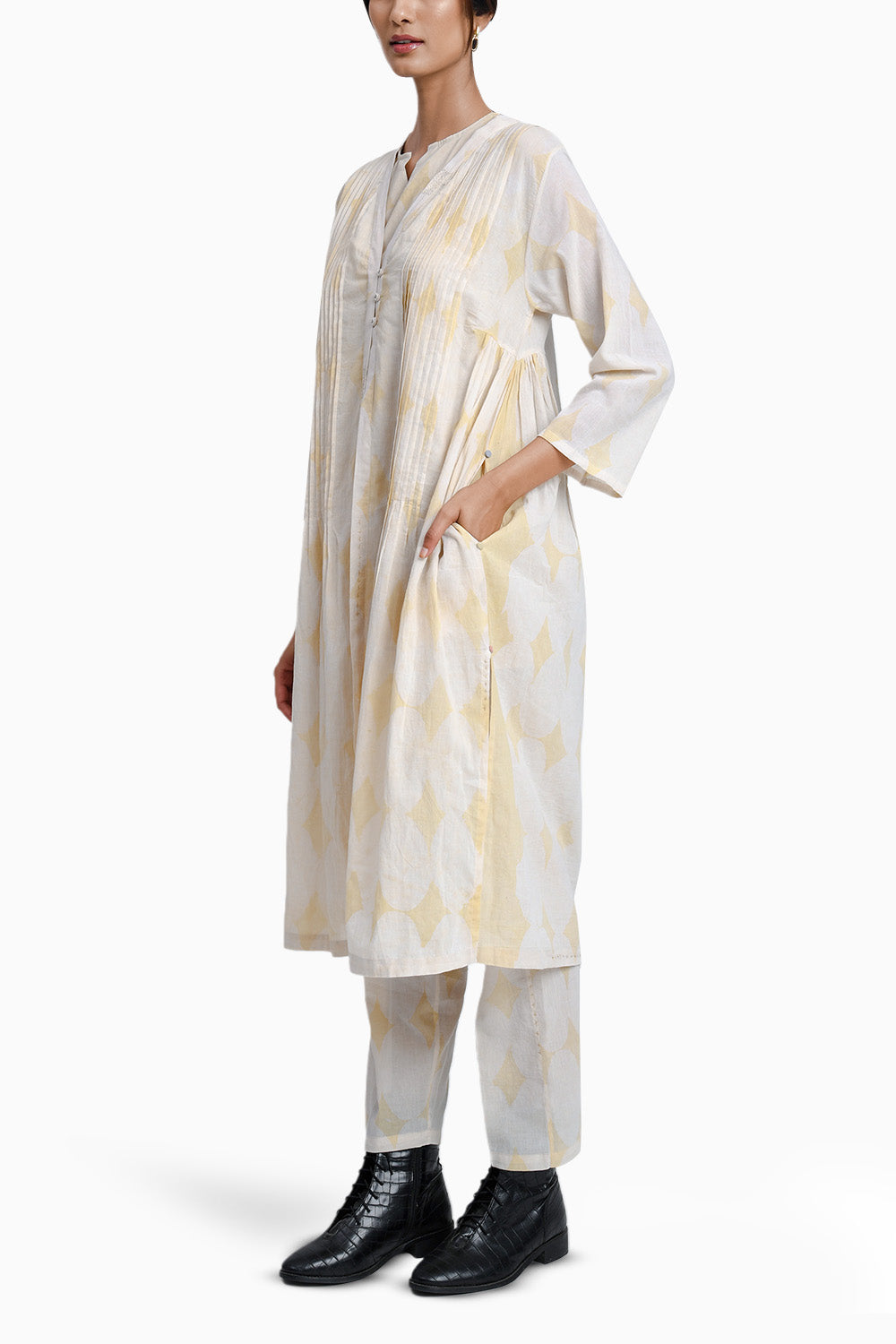 Hay Yellow Top Pant Robe Set