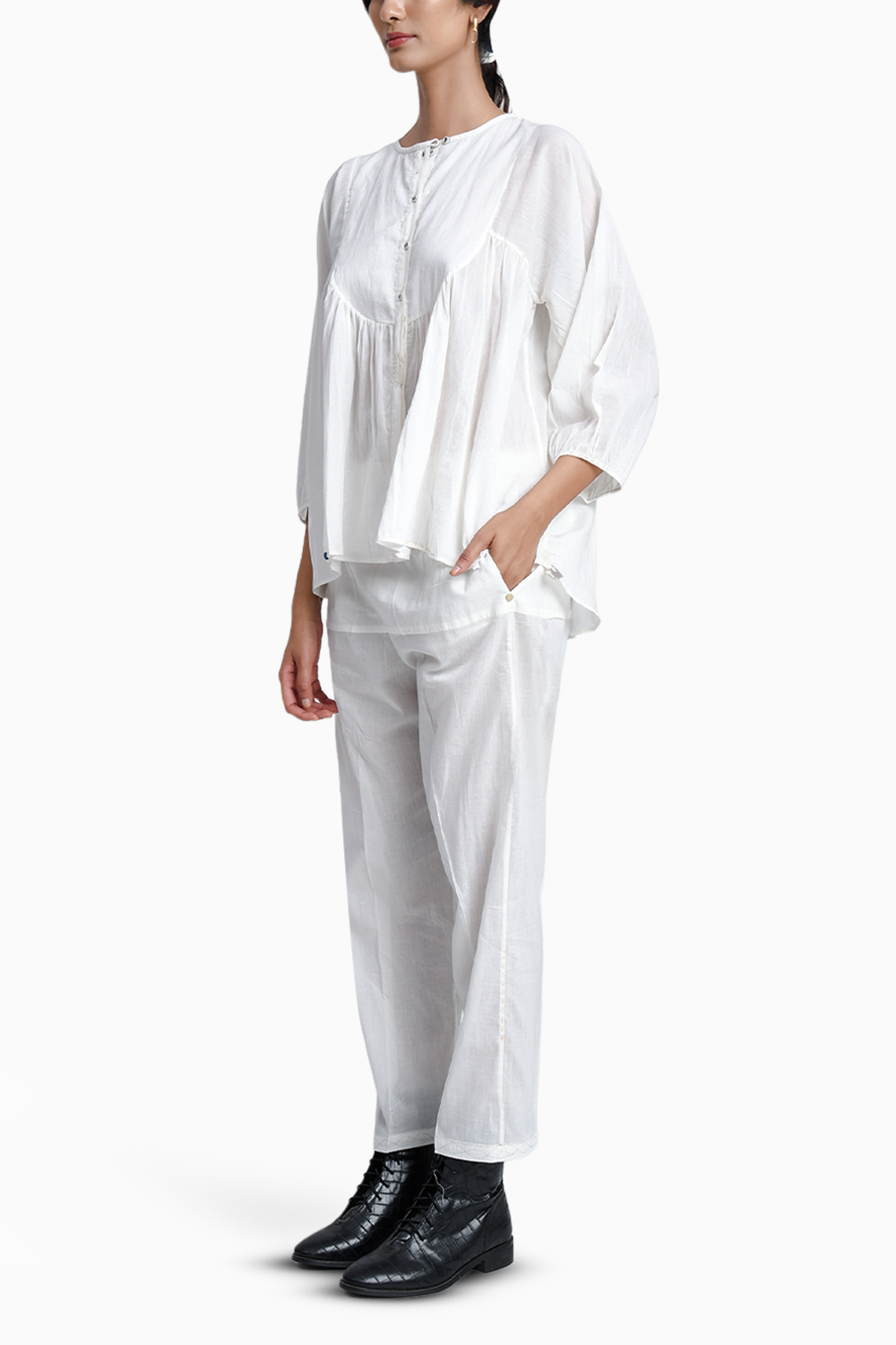 Moon White Top & Pant Set