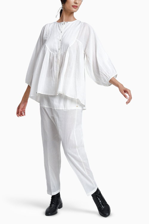Moon White Top & Pant Set