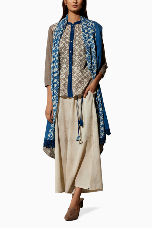 Brown 24X7 Festive Shirt With Palazzo and Dupatta Coord Set