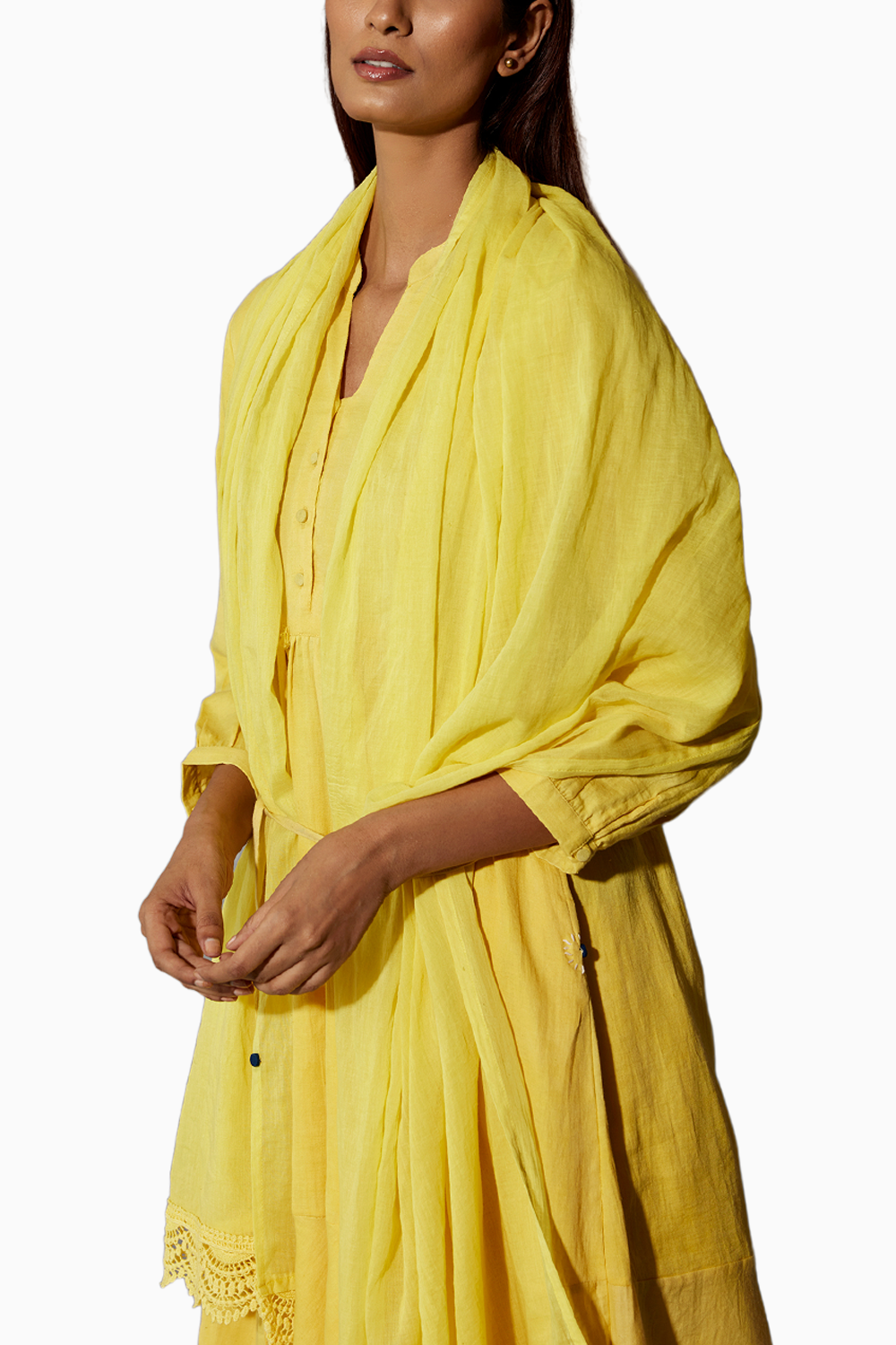 Yellow Haldi Festive Dress & Skirt Set