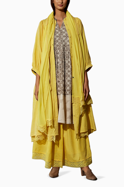 Brown Yellow Haldi Festive Set