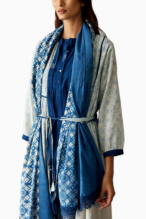 Blue Festive Maxi with Overlay Coord Set
