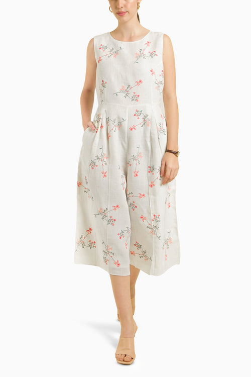Organza Jacket with Printed Jumpsuit