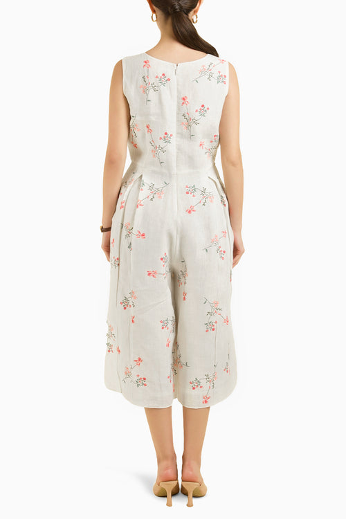Organza Jacket with Printed Jumpsuit