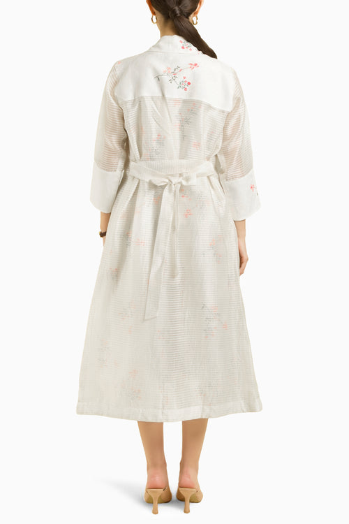 Organza Jacket with Printed Jumpsuit