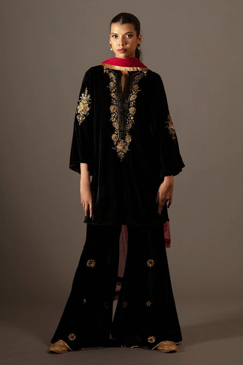 Naheed Purple Kurta Pants With Net Dupaata