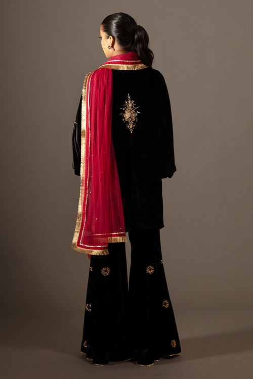 Naheed Purple Kurta Pants With Net Dupaata