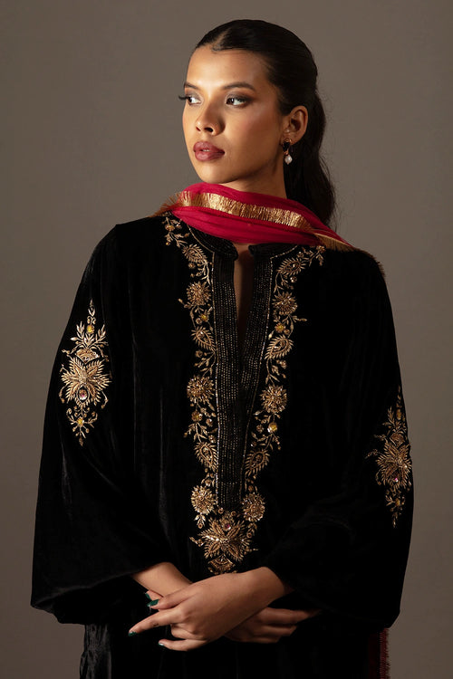 Naheed Purple Kurta Pants With Net Dupaata