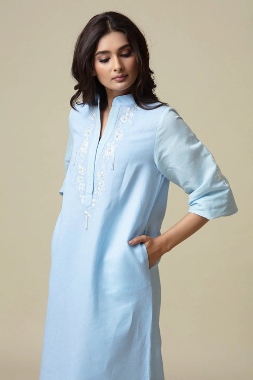 Blue Anaya Long Dress