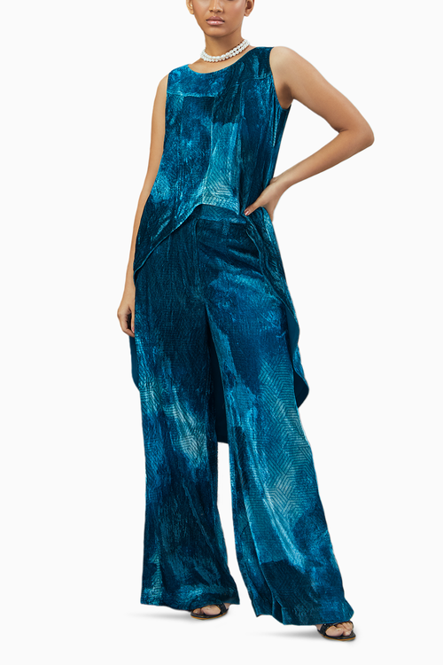 Jade Blue Blotch Co-ord Set