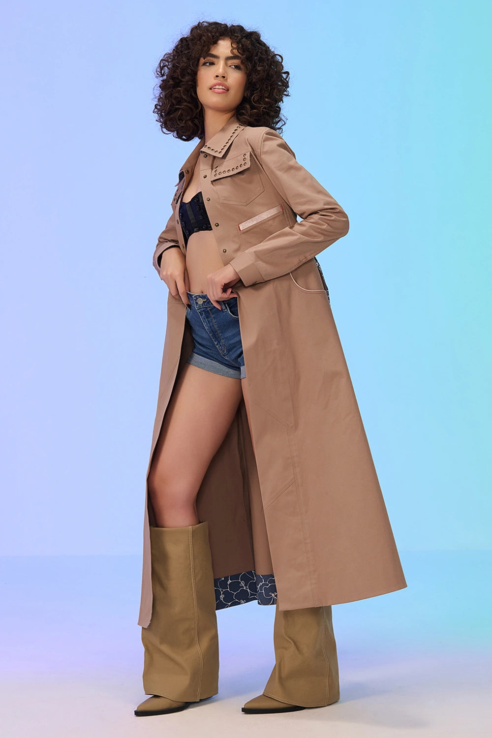 Jagger Bolt Light Brown Trench Coat