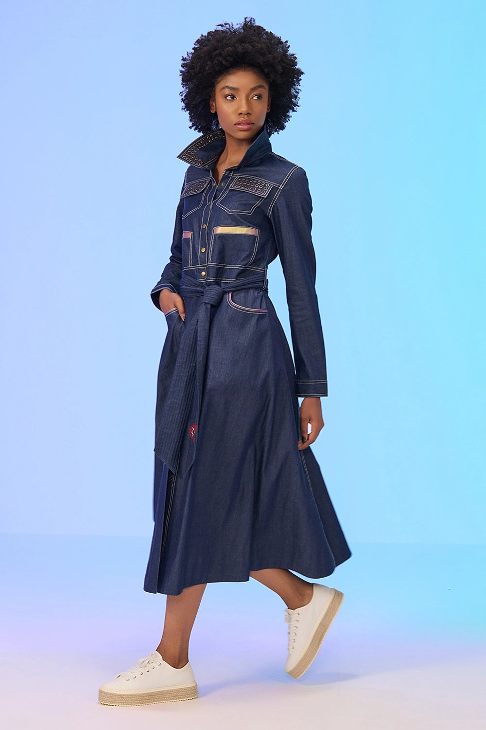 Jagger Blue Trench Coat